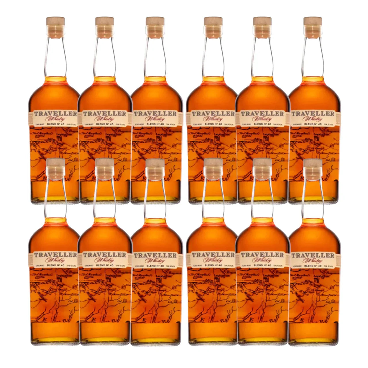 Traveller Blend No. 40 Bourbon Whiskey Bottles Bundle 12-Pack